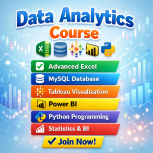 best data analytics course with placement data analytics course with certification learn data analytics from scratch online data analytics course with projects data analytics course with excel sql power bi python job oriented data analytics training data analyst course for beginners data analytics course fees and duration