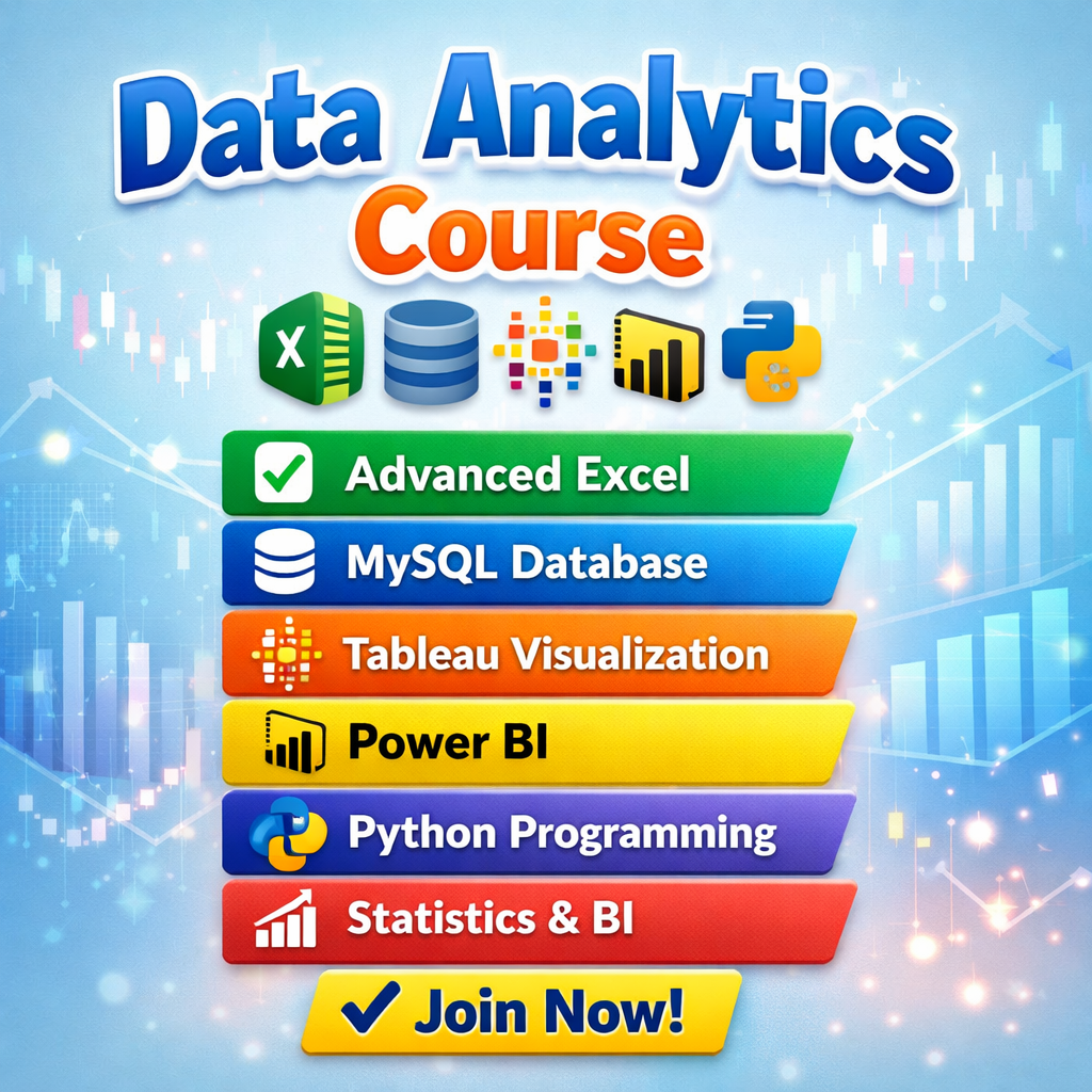 best data analytics course with placement data analytics course with certification learn data analytics from scratch online data analytics course with projects data analytics course with excel sql power bi python job oriented data analytics training data analyst course for beginners data analytics course fees and duration
